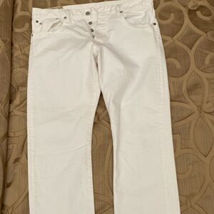 White Polo Varick slim straight jeans button fly